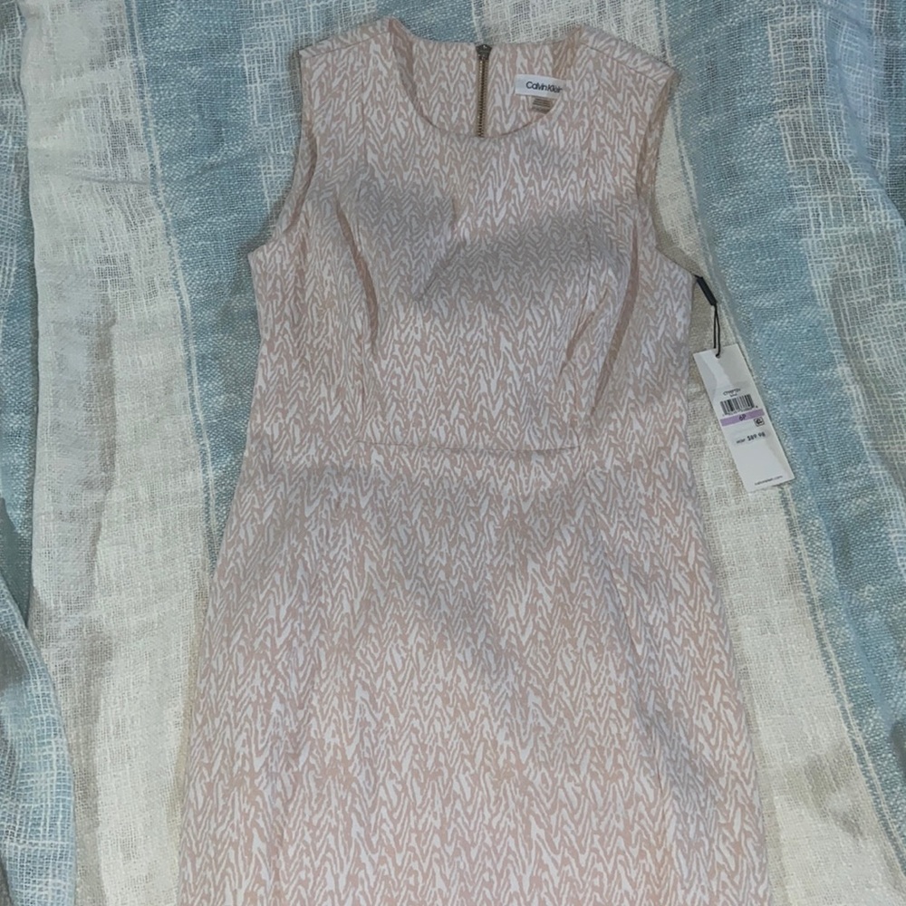 Calvin Klein pink and white dress